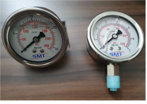 Dial Pressure Gauge, Connection : 1/4' BSP Bottom