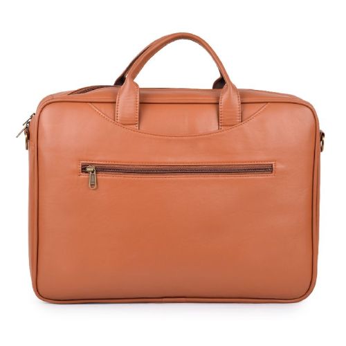 Plain Leather Modern Laptop Bags, Color : Tan Brown