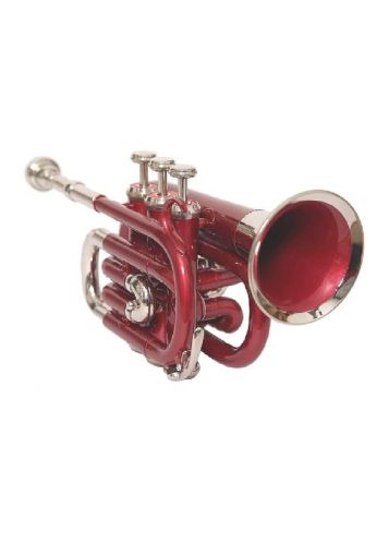 ARB Professional Standard Red-Silver Pocket Trumpet, Size : L:35 X W:15 X H:19