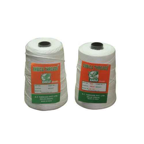 Double Twist POLYESTER BAG CLOSING THREAD, For Textile Industry, Pattern : Plain