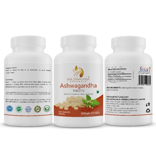 ASHWAGANDHA 500 MG 400 TABLETS, For Personal, Grade : PHARMA GRADE
