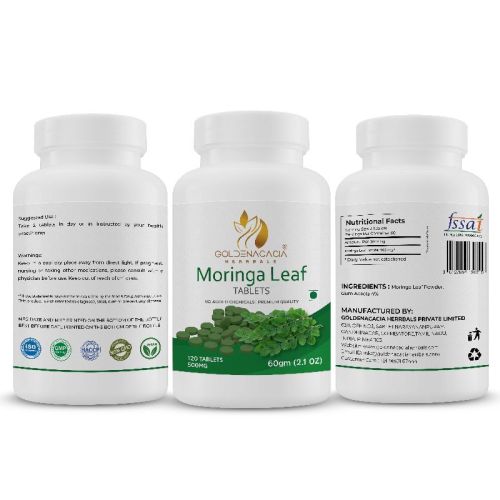 MORINGA LEAF 500MG 120 TABLETS, Grade : PHARMA