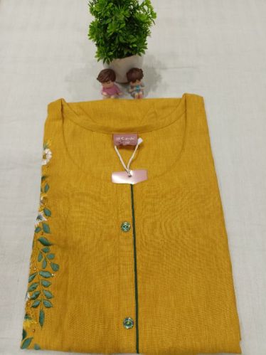 Cotton Ladies Fancy Kurti, Technics : Embroidery Work