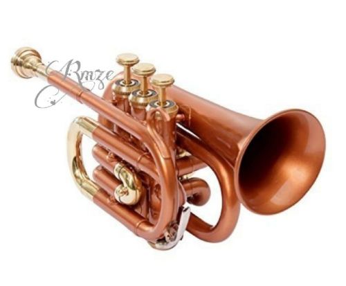 Rmze Professional Copper-Gold Pocket Trumpet, Feature : Fine Finish, Long Functional Life, Low Maintenance
