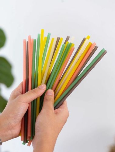 RICE ROMA Biodegradable Straws, Color : Mix