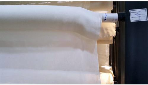 Polyester Chiffon Fabric, Color : White