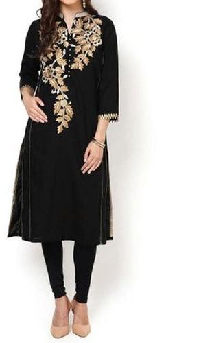 Silk Ladies Embroidered Kurtis, Packaging Type : Packet