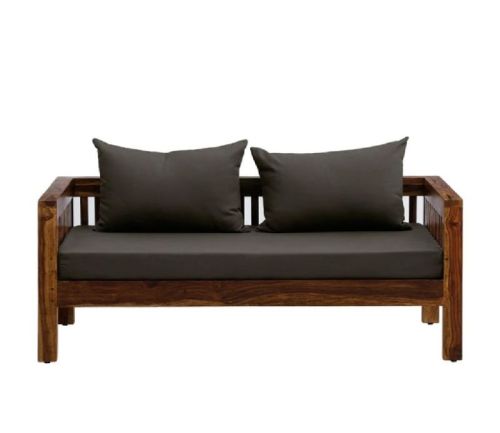 Low Back 3 Seater Solid Wooden Sofa