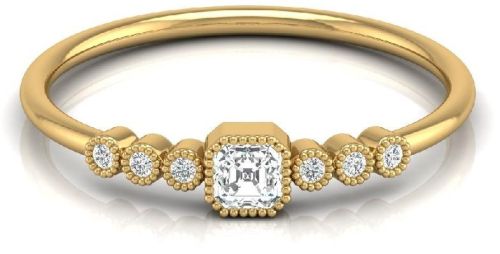 Diamond Ring With 18K Hallmarked For Women's