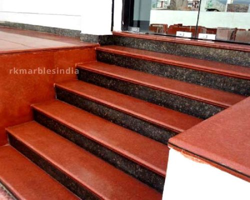 Polished Ruby Red Granite, For Steps, Staircases, Kitchen Countertops, Flooring, Pattern : Plain