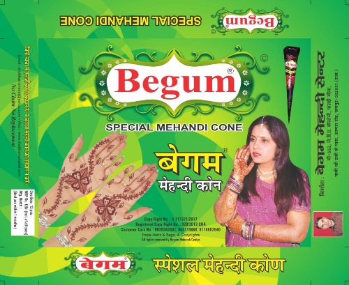 Common Begum Henna Mehandi Cone, Shelf Life : 1year