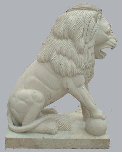 Stoneinlay Polished Marble Lion Statue, For Dust Resistance, Shiny, Size : 36 Inch