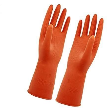 Rubber Multipurpose Hand Gloves, Color : Orange