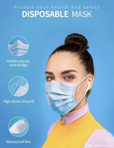 Disposable Face Mask, For Medical Purpose, Color : Blue