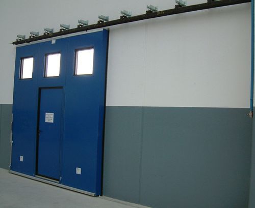MS Industrial Sliding Door, Color : Blue