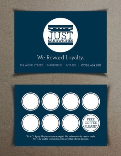 Rectangular Paper Loyalty Cards