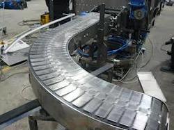 AES Satnam Polished Steel Slat Chain Conveyor, For Moving Goods