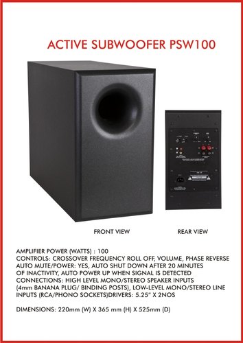 JNM ACTIVE SUBWOOFER, Size : 5 .25 Inch Dual