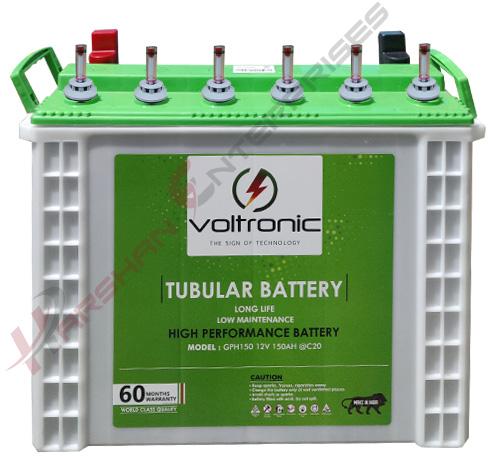 Voltronic GPH12150 150AH Tall Tubular Battery, For Home Use, Feature : Long Life