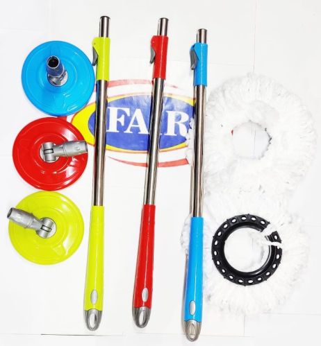 Microfiber Plastic Manual Mop Rod Set, For Home, Hotel, Indoor Cleaning, Office, Feature : Eco Friendly