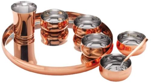 SILVERGLOW 1121 Copper Dinner Set, For Food Serving, Size : Multisize