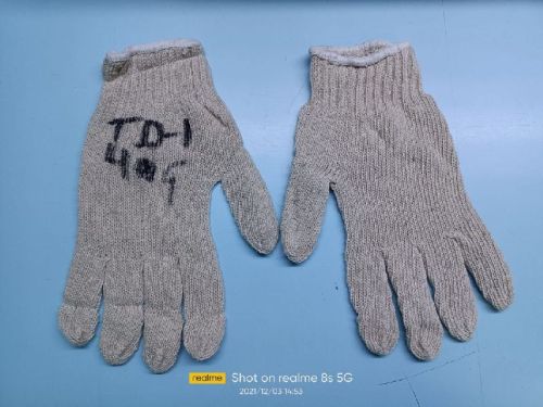 Plain Polyester Cotton Knitted Seamless Gloves, For Industry