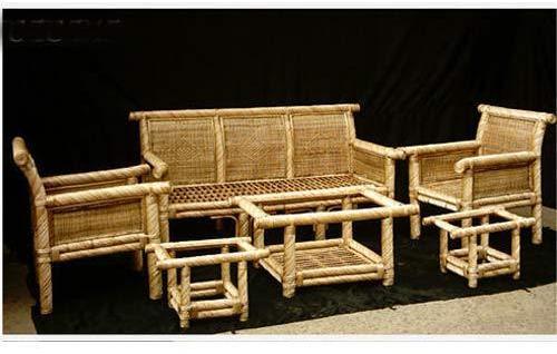 Bamboo Cane Sofa Set, Color : Brown