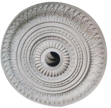 Carved Gypsum Plaster Powder Round Ceiling Medallions, Color : White