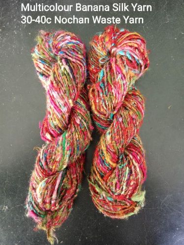 MULTICOLOUR BANANA SILK YARN, For Knitting, Weaving, Technics : Twisted