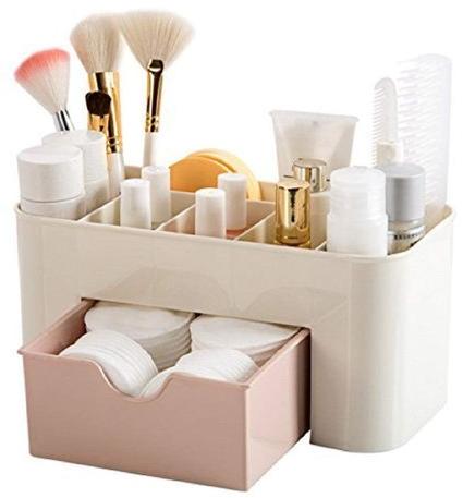 Plastic Makeup Storage Organiser Box, Color : Multi