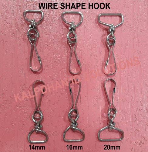 Metal Nickel Plated Shiny Lanyard Wire Snap Hooks, Size : 12/16/20mm