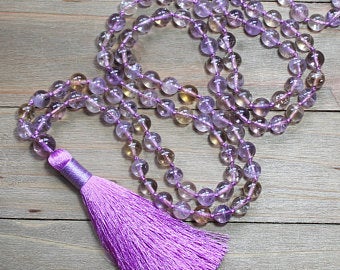 Polished Ametrine Beads Mala, Length : 0-10 Inches, 10-20 Inches