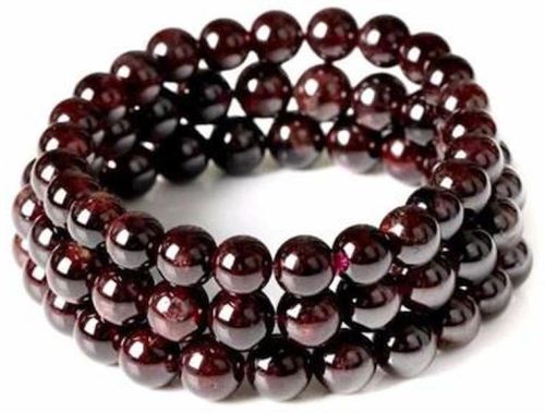 Round Garnet Bracelet, Color : Brown