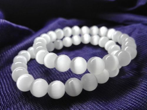 Crystal Polished Selenite Bracelet, Packaging Type : Fabric Bag