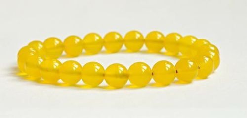 Round Yellow Agate Bracelet