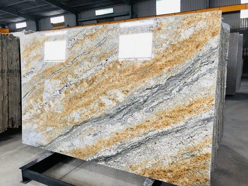 Aaliya Stones Rectangular Polished Armani Gold Granite Slab, Color : Golden