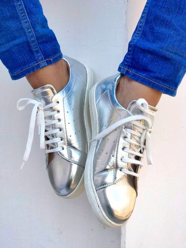 Faux Leather Ladies Sneakers Shoes, Size : 35-41