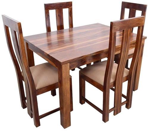 DNR Rectangular Wooden Dining Table Set, For Restaurant, Dimension (LxWxH) : 4.5X2.5 Feet