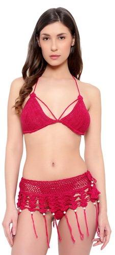 Handmade Crochet Cotton Bikini, Size : L, S, XL, XXL, FREE