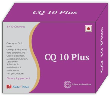 CoQ10 Biotin Omega 3 Fatty Acids B12 and Combination Capsule