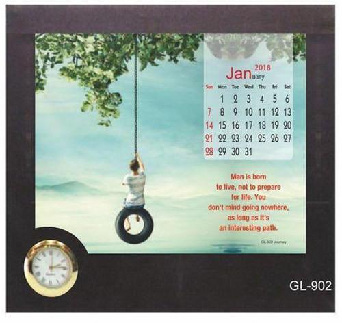 Paper Desk Calendar With Clock