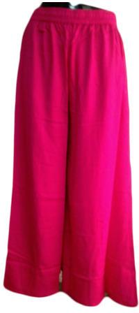 Plain Ladies Rayon Palazzo, Size : S-M-L-XL