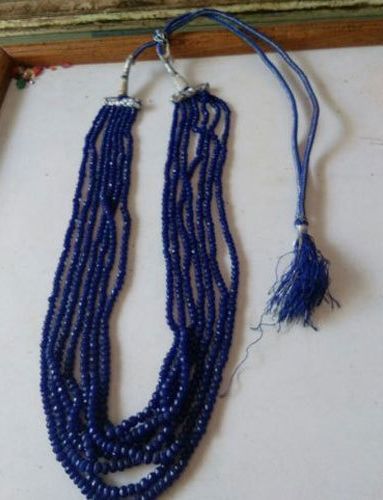 Gemstone Blue Beads Mala, Technics : Handmade