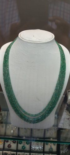 Polished Emerald Beads Mala, For Religious, Feature : High Strength, Long Lasting