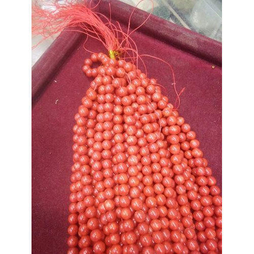 Gemstone Orange Beads Mala, Technics : Handmade