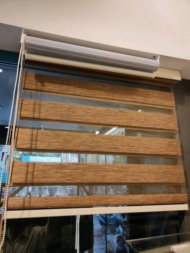 Plain PVC Roller Zebra Blind, Color : Brown