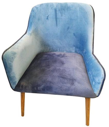 Wooden Frame Velvet Fabric Single Seater Sofa Chair, Size : 2.7 X 3.2 Feet
