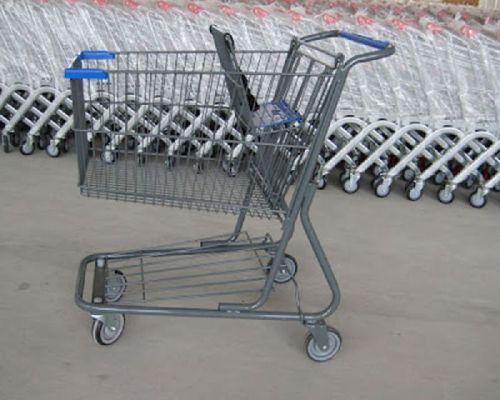 Rectangular Polished Stainless Steel Shopping Trolley, Feature : Anti Corrosive, Durable, High Quality