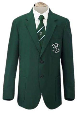 Plain Green School Uniform Blazer, Age Group : 10-12Years, 3-5years, 5-7years, 7-10years