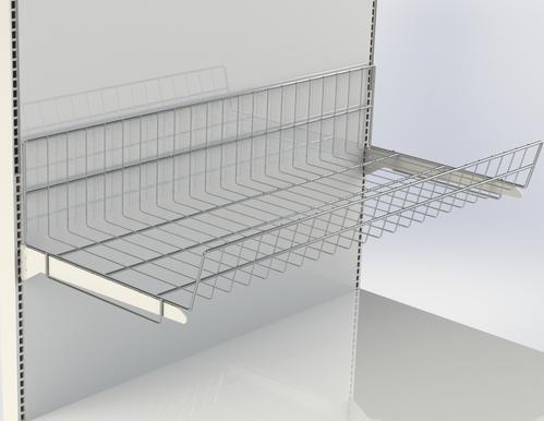 MS Continues Wire Basket Shelf, Size : 300x670x140 Mm